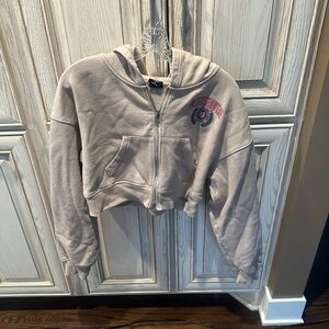 Pacsun LA Crest Cropped Double Zip Hoodie